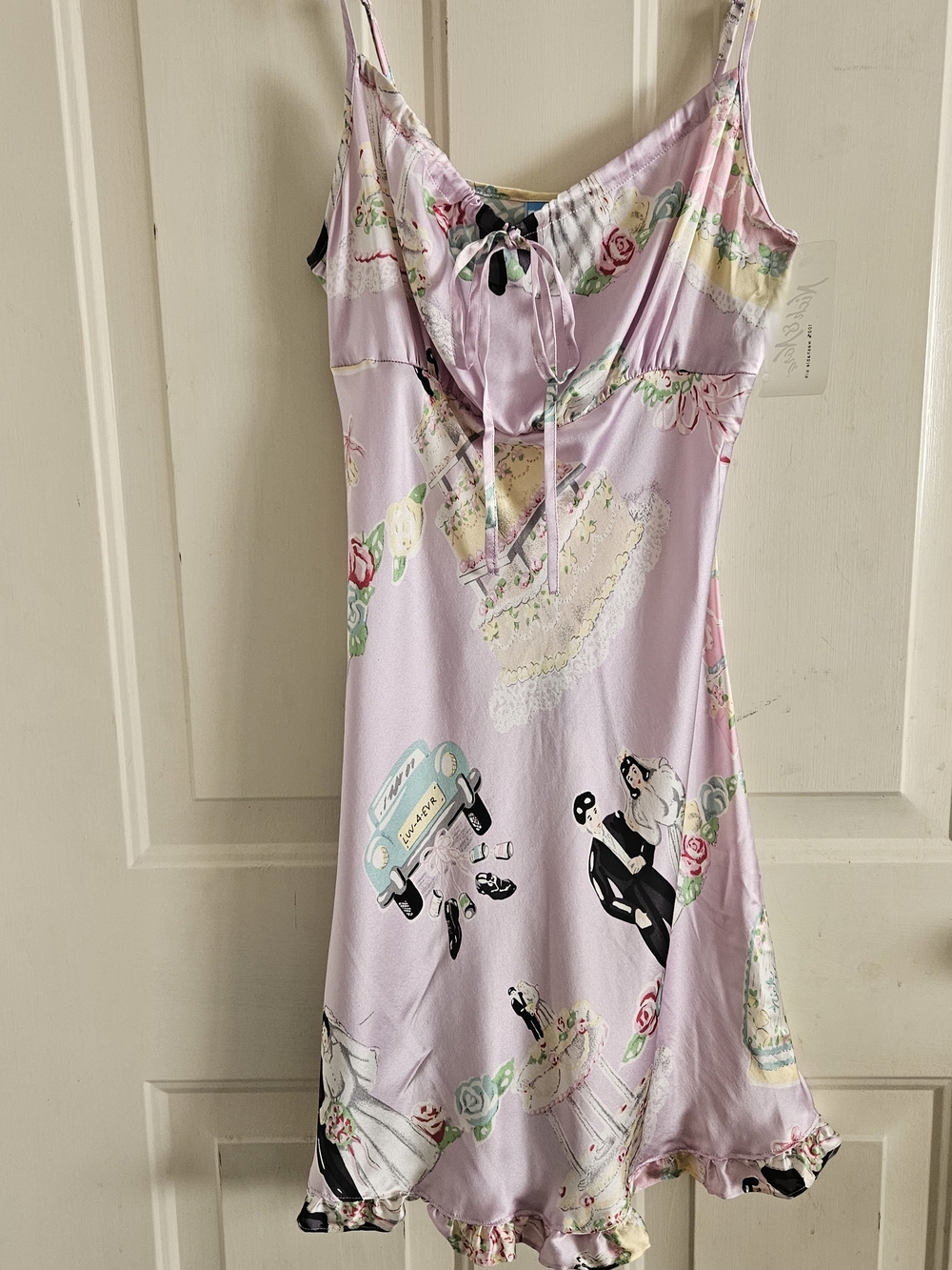 Nick & Nora Lavender Novelty Print Slip Nightgown